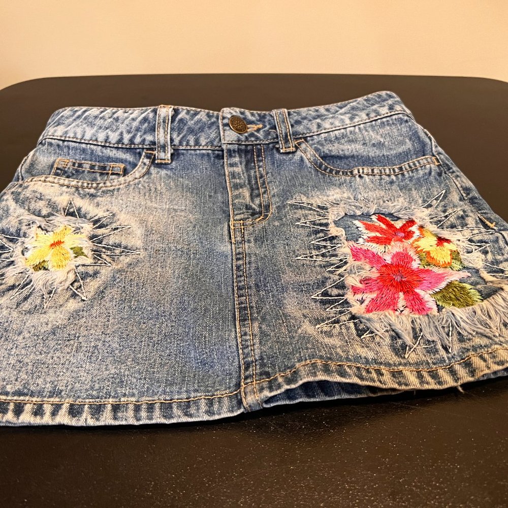 Embroidered Denim Skirt for Kids